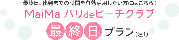 最終日、出発までの時間を有効活用したい方にはこちら！MaiMaiバリdeビーチクラブ最終日プラン