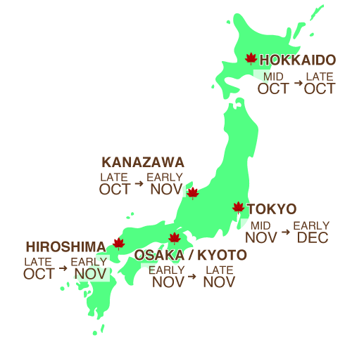 japan autumn map