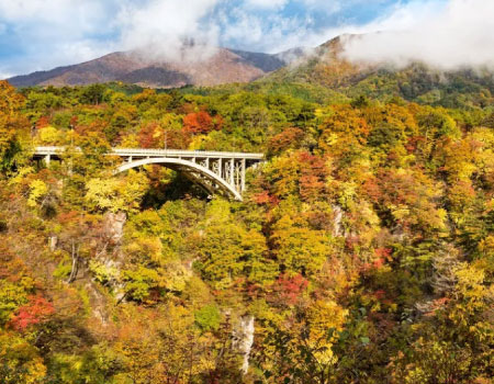 Naruko Gorge's autumn leaves and Ginzan Onsen 1 Day Bus Tour