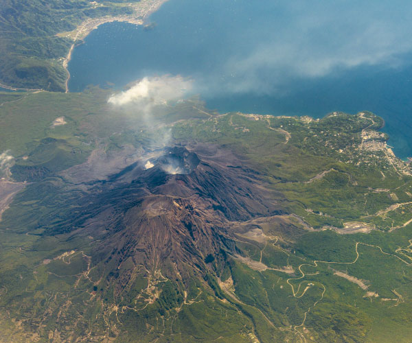 Skyview of Sakurajima