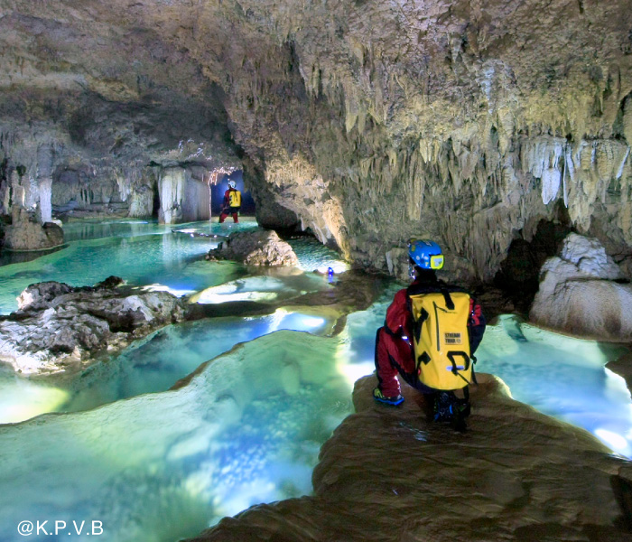 Cave exploration caving