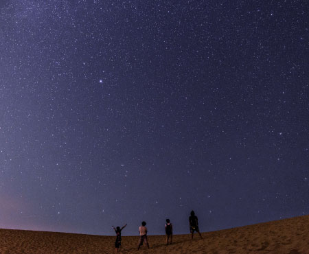 Starry sky over Tottori Sand Dunes