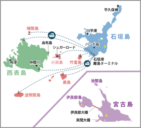 石垣 島 と 宮古島 地図