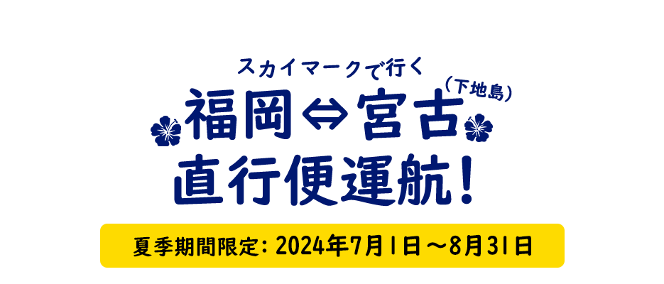 スカイマーク福岡⇔宮古（下地島）直行便運航