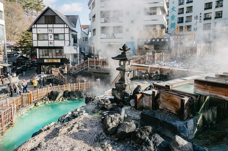 草津温泉のシンボル「湯畑」