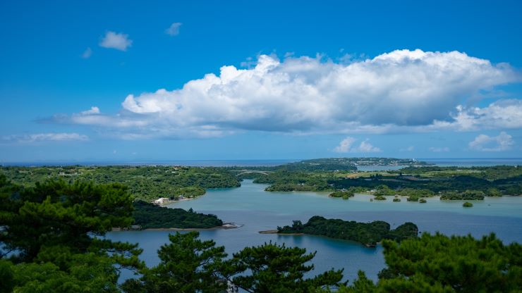 瀬戸内海や松島にも似た島々の景色