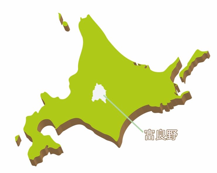 北海道地図　富良野の位置