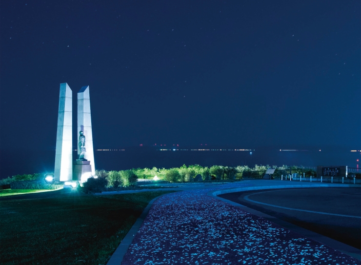 稚内公園夜景（光る歩道）_稚内市提供