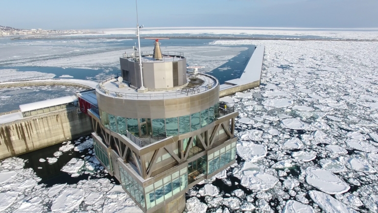 流氷タワー空撮　提供：紋別観光振興公社