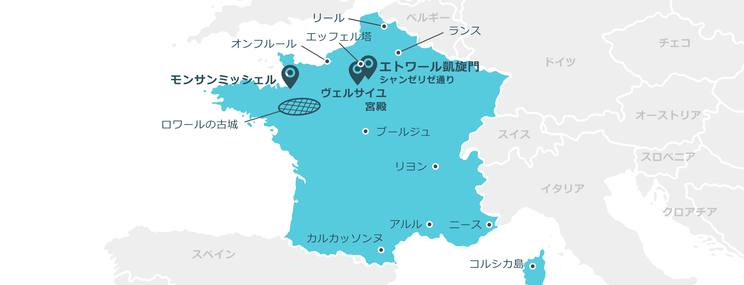 フランスのマップ