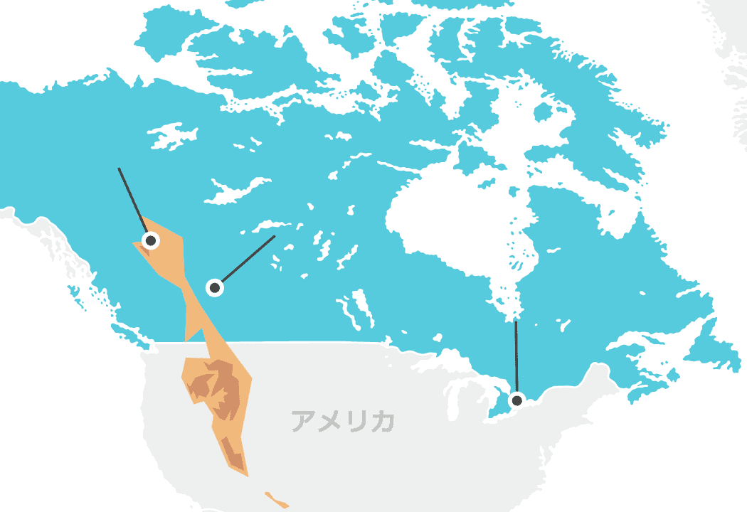 カナダのマップ