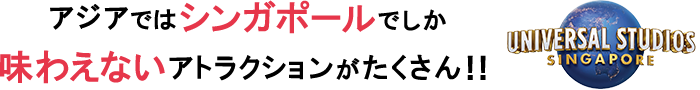 アジアではシンガポールでしか味わえないアトラクションがたくさん！