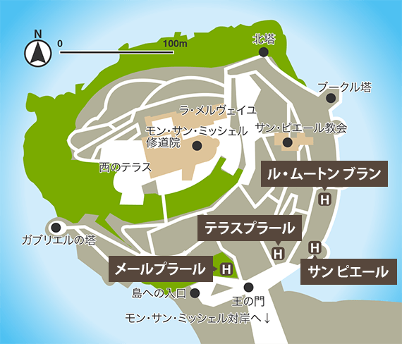 モン・サン・ミッシェル 島内地図