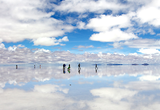 雨季のウユニ塩湖