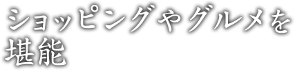 ショッピングやグルメを堪能