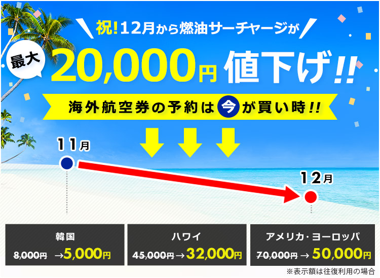 燃油サーチャージのご案内 | 【HIS】 海外格安航空券・飛行機チケット予約